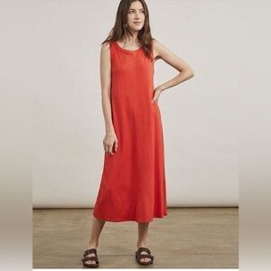 Elizabeth and James Red Sleeveless Midi Dress – 100% Cotton – Size M – Pristine